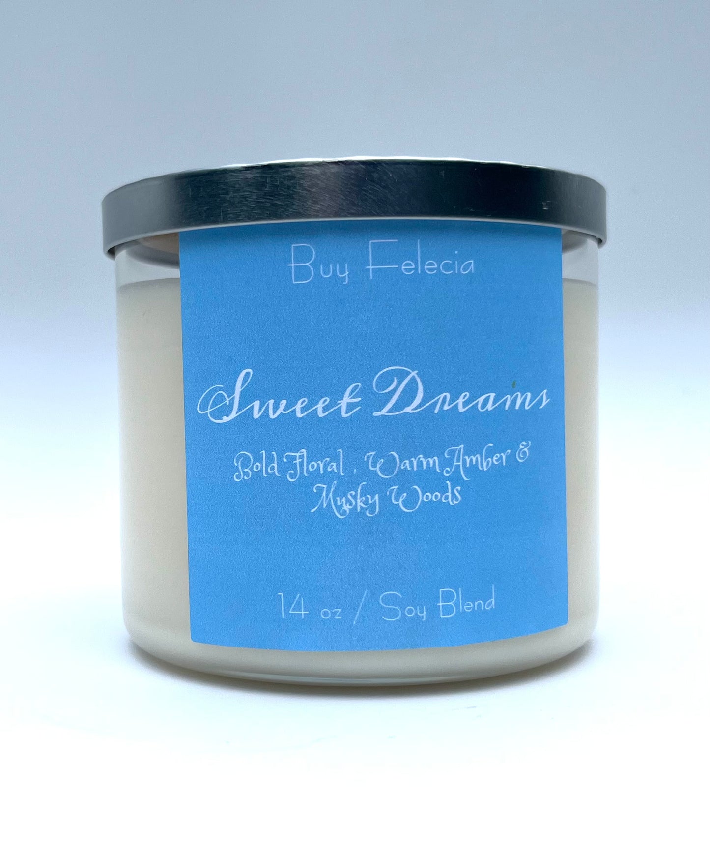 Sweet Dreams Pure - 14 oz. Pure White Soy Blend Wax Candle - w/ Lid