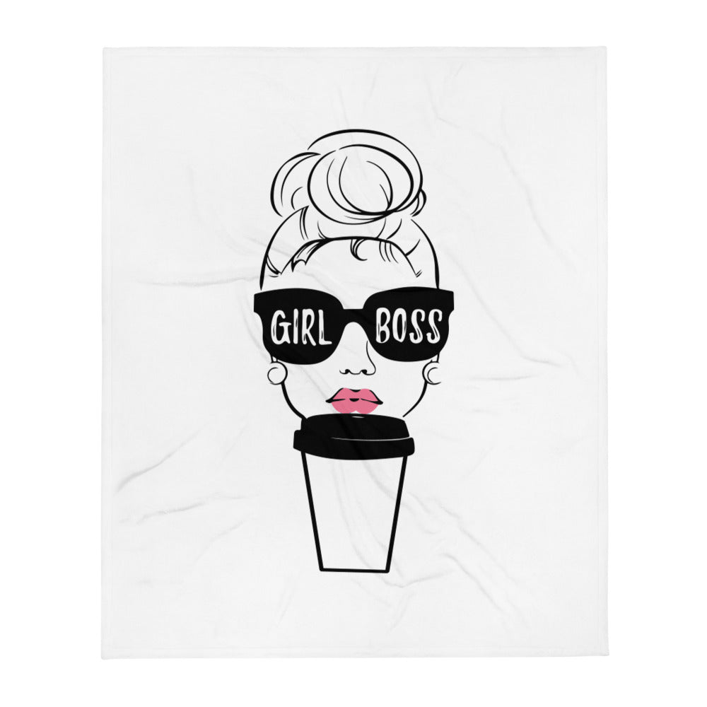 Girl Boss Throw Blanket